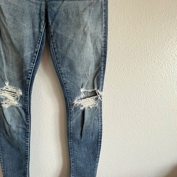 Mother The Looker In Songs Of The Cowboys Destroyed Blue‎ Skinny Jeans Size 25 - Picture 2 of 12